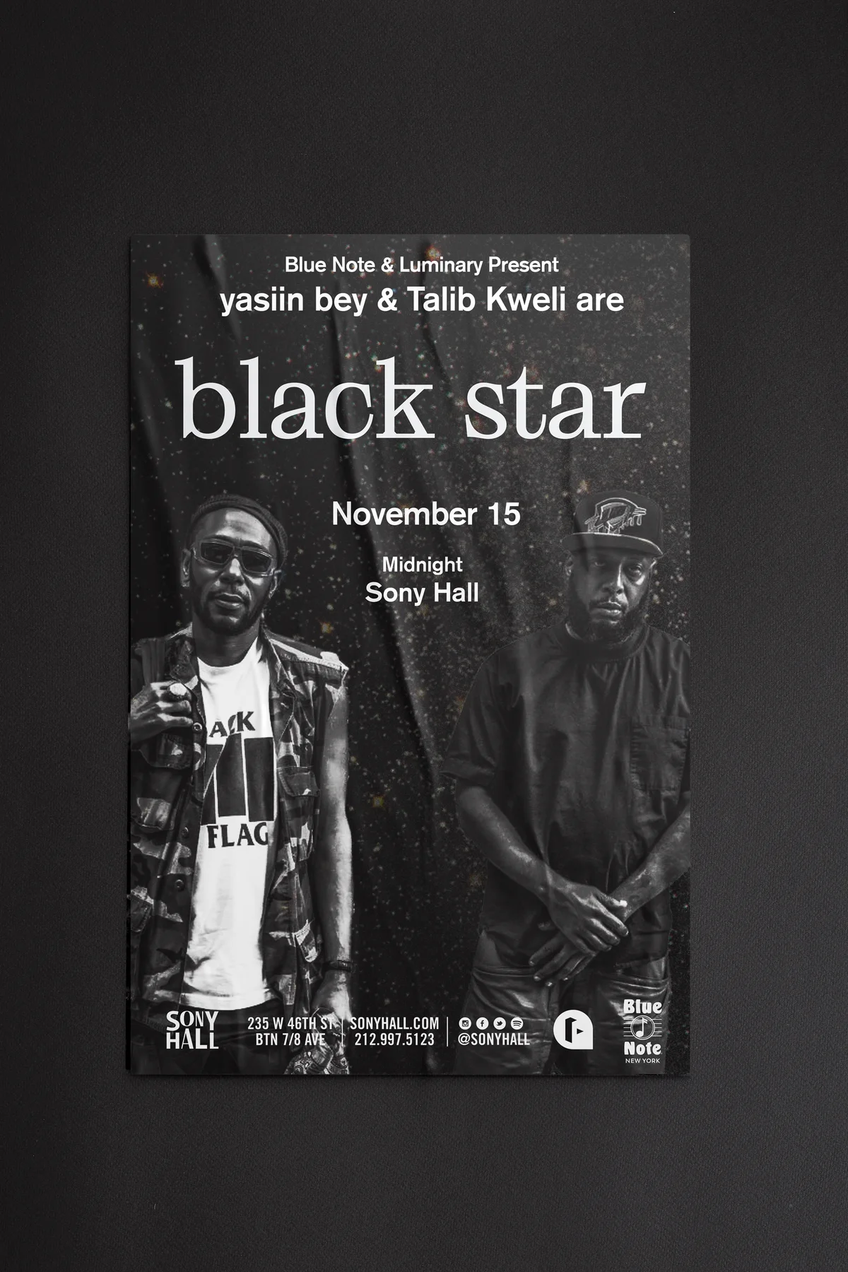 Black Star poster, printed