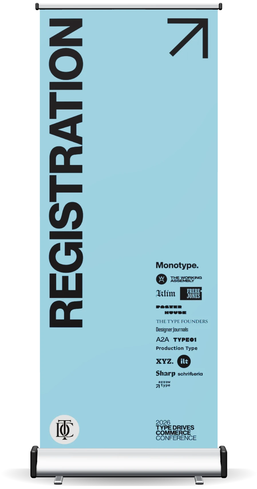 Standing banner: registration