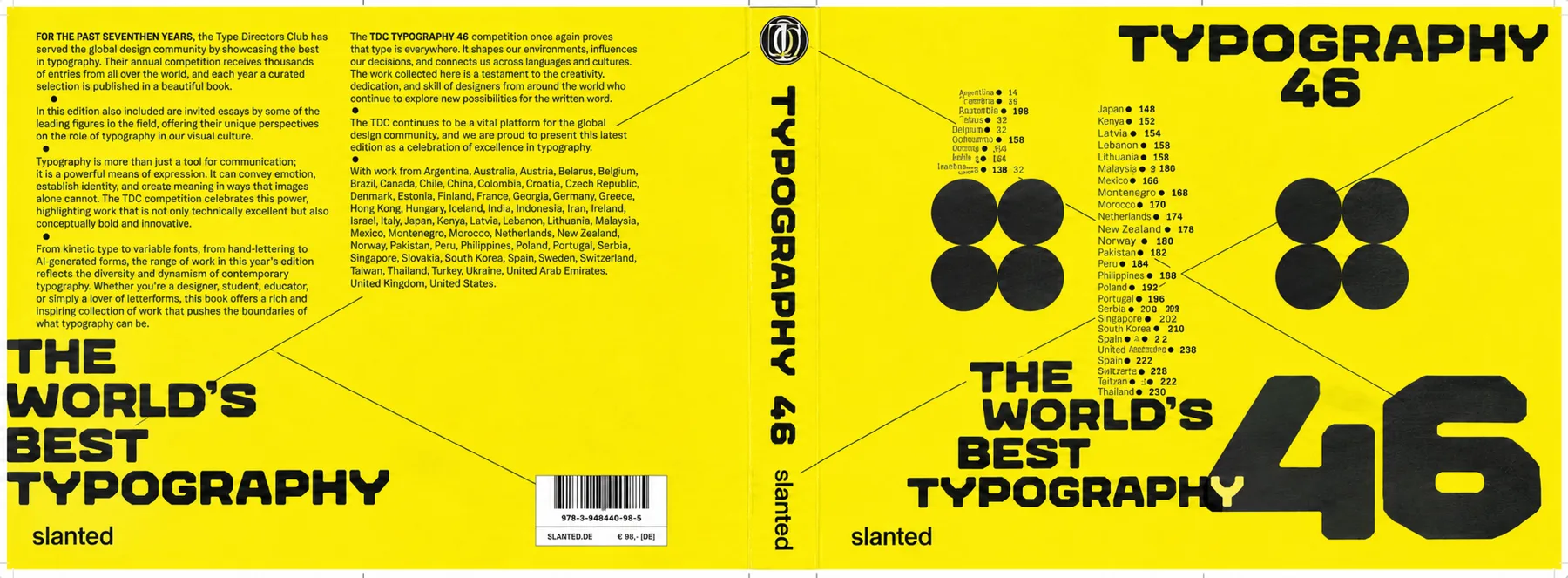Typography 46 jacket, flat, with spine