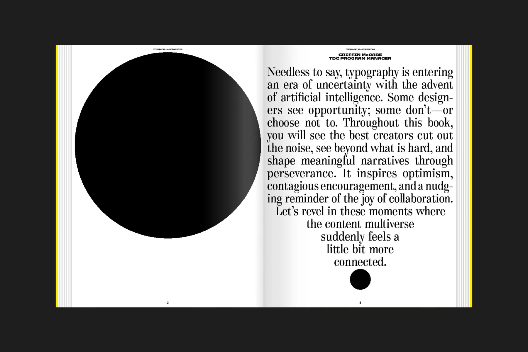 Typography 46 open to the introduction
